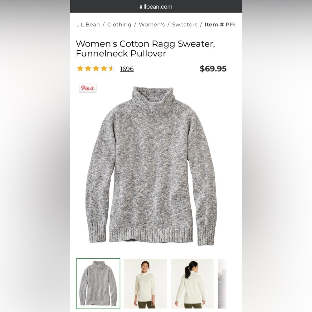 LL Bean Sweater (lightly used) size Small